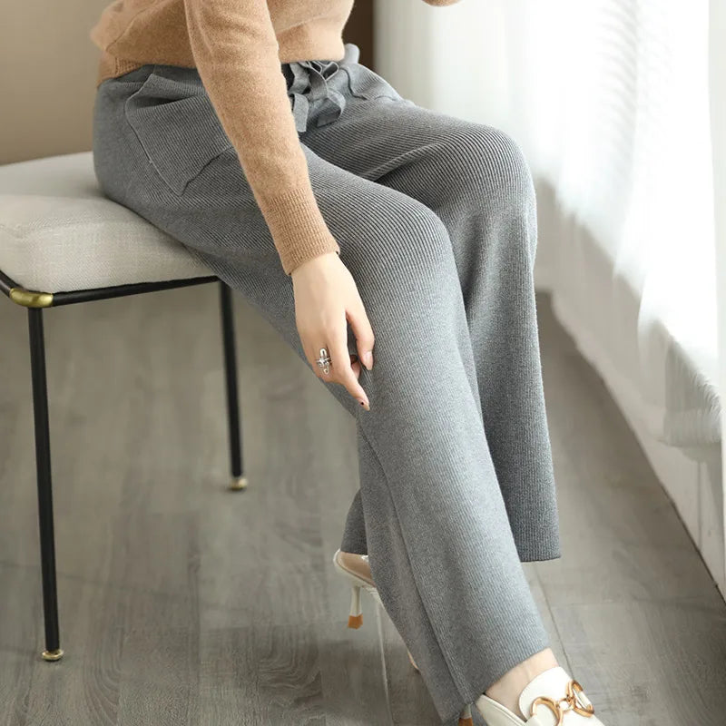 High Waisted Wool Pants