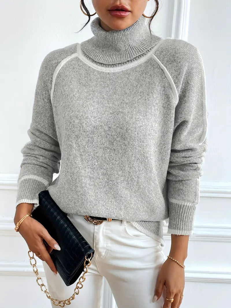 Contrasting Turtle Neck Sweater