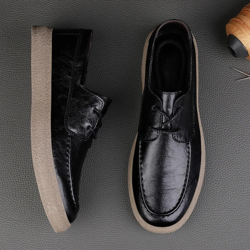 Open Laced Leather Loafer