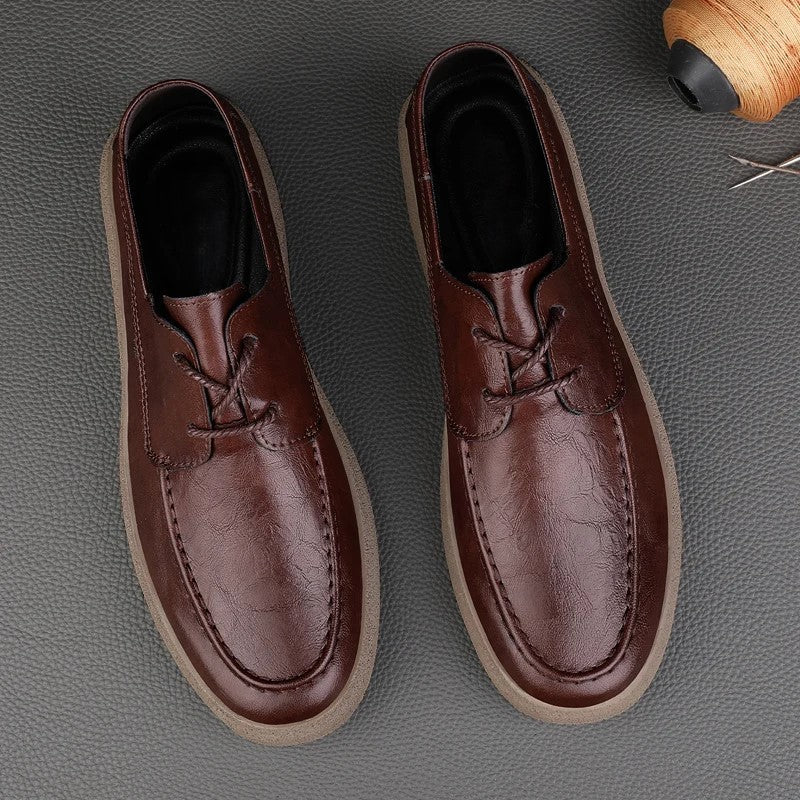 Open Laced Leather Loafer