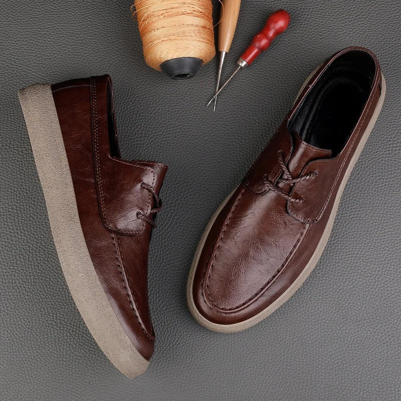 Open Laced Leather Loafer