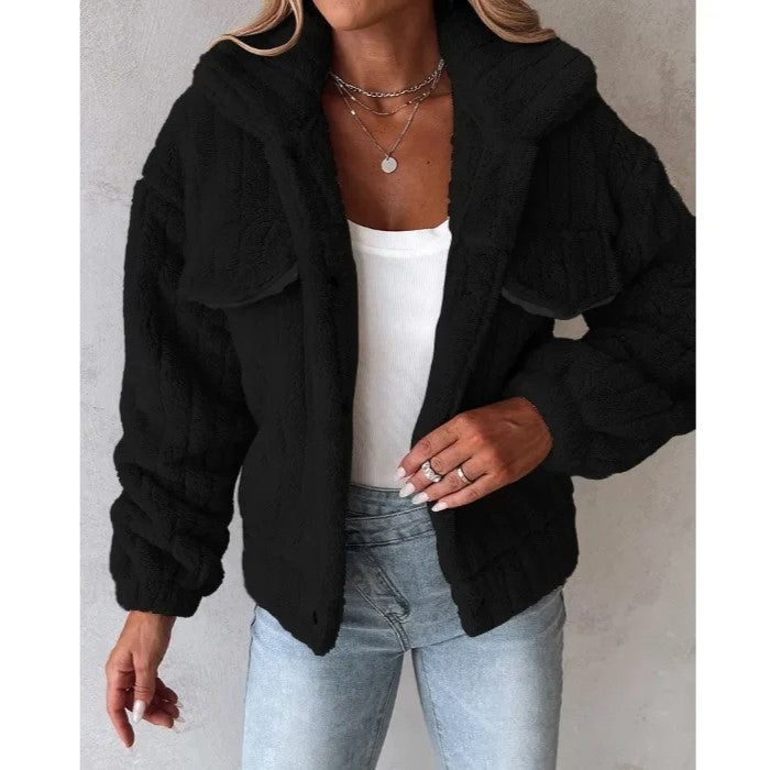 Ribbed Fur Trucker Jacket